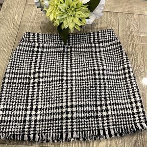 NWT (but not price) Naked Zebra black white plaid skirt sz S